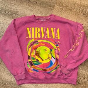 NIRVANA Vibrant Pink Crewneck Sweater